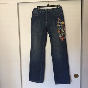 vintage embroidered jeans